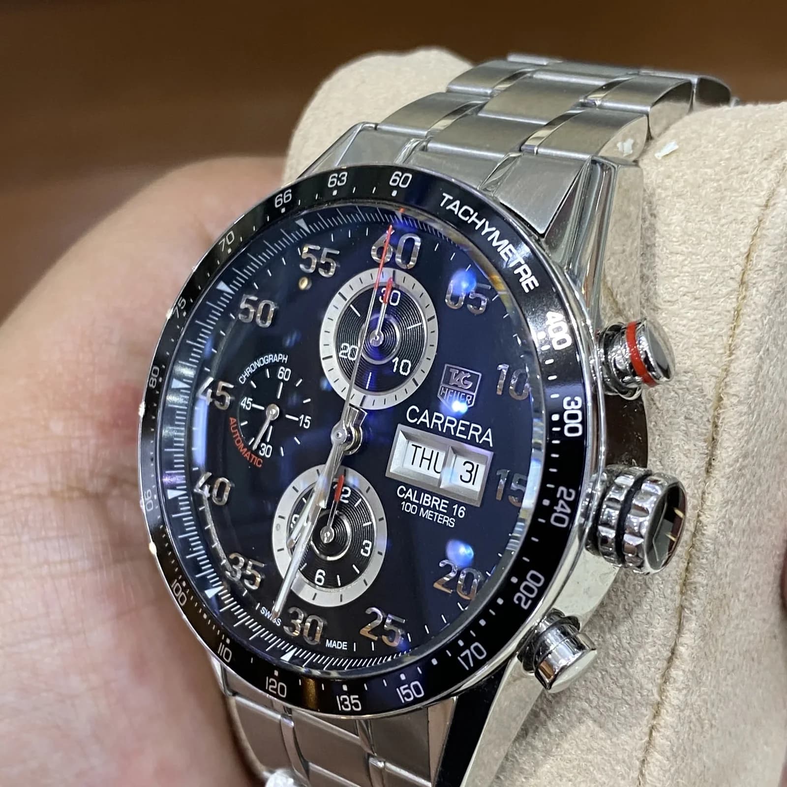 Thumb Carrera Calibre 16 Day Date 43 Stainless Steel / Black / Bracelet