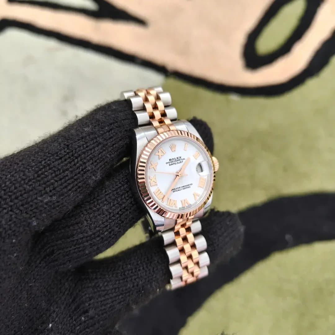 Thumb Datejust 31 Rolesor Everose Fluted / Jubilee / White Roman