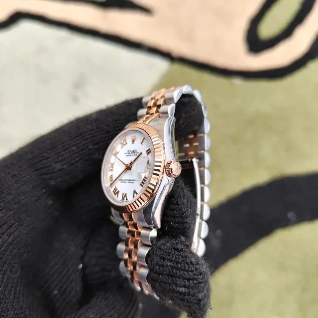 Thumb Datejust 31 Rolesor Everose Fluted / Jubilee / White Roman