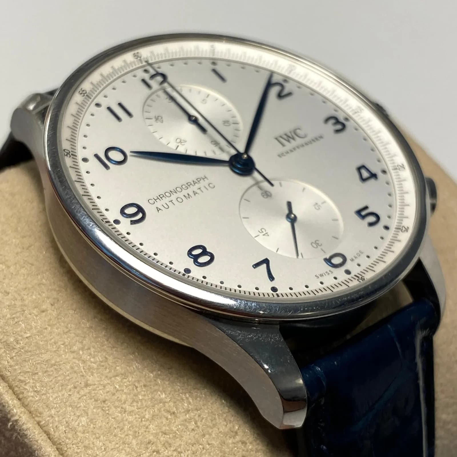 Thumb Portugieser Chronograph Stainless Steel / Silver - Blue