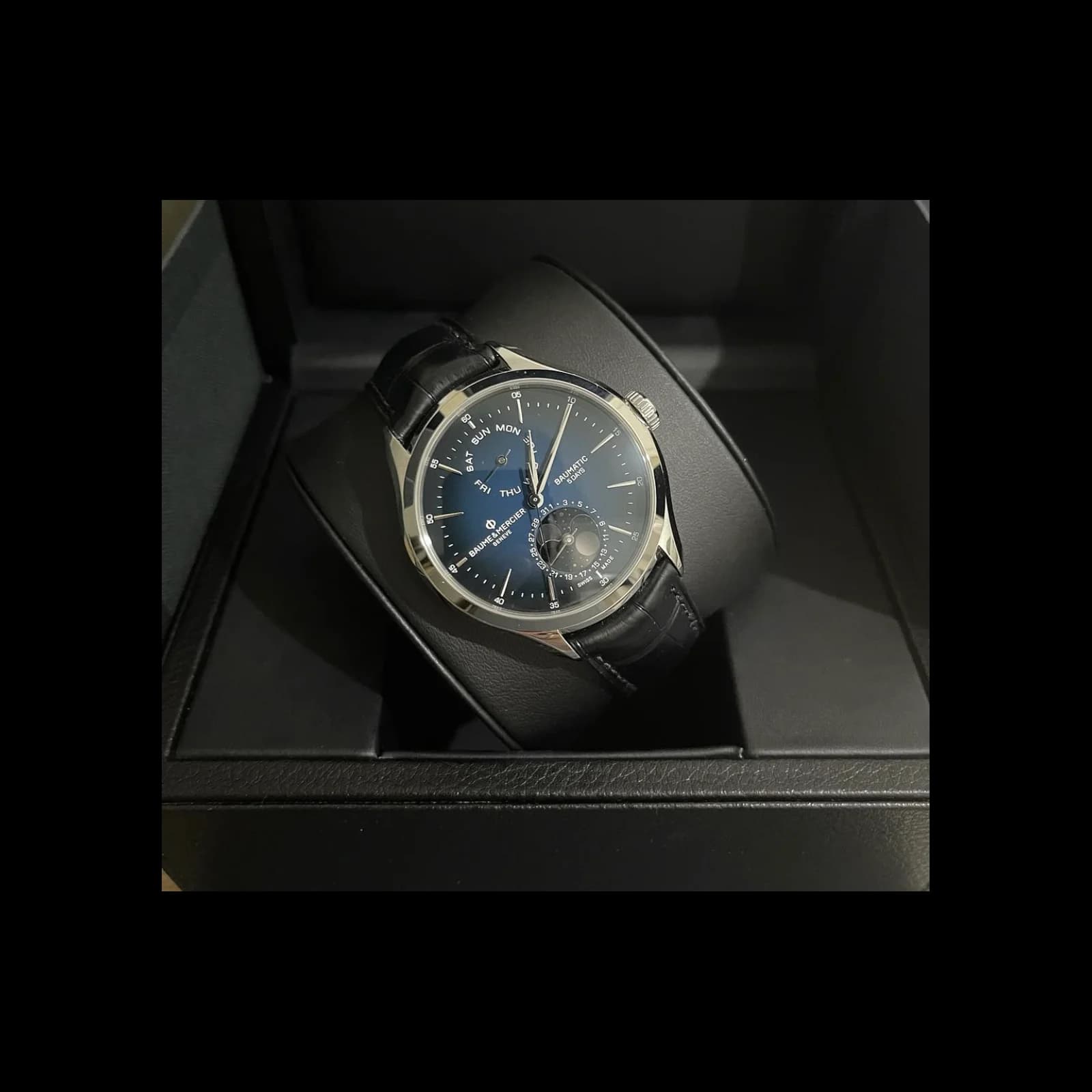 Thumb Clifton Baumatic Stainless Steel Moonphase / Blue / Strap