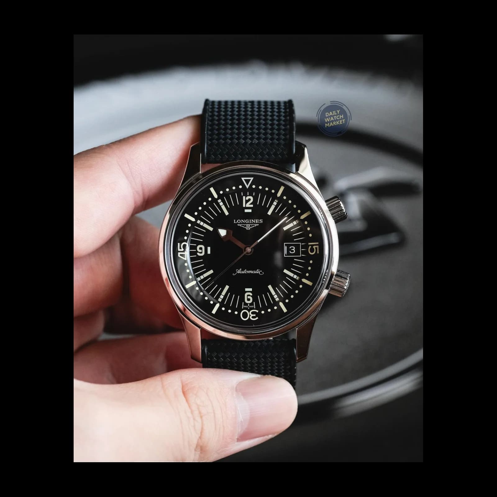 Thumb Legend Diver Date Stainless Steel / Black / Rubber