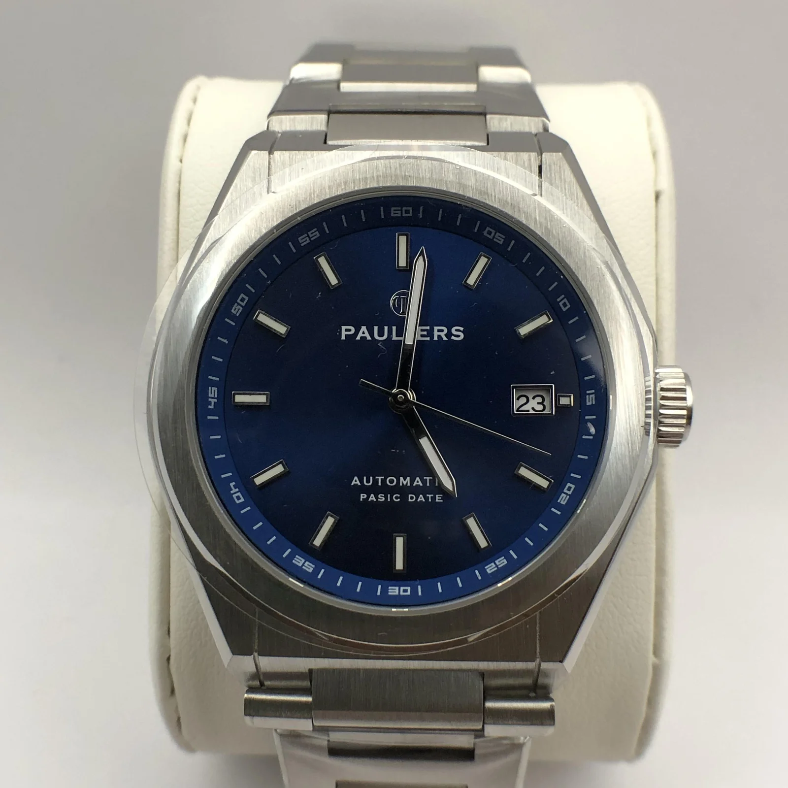 Thumb Pasic Date / Stainless Steel / Blue