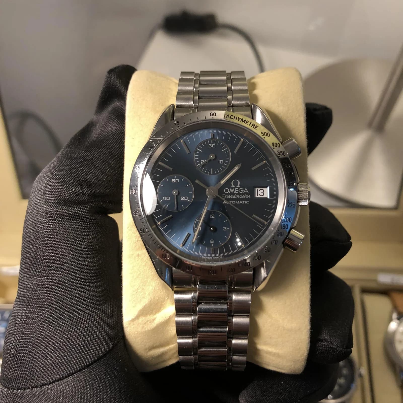 Thumb Speedmaster Date 39 Stainless Steel / Blue / Bracelet