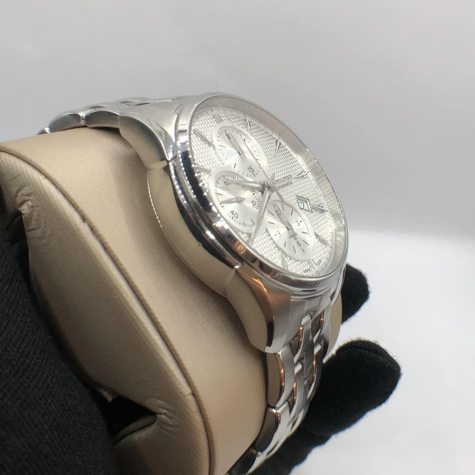 Thumb Jazzmaster Automatic Chronograph 42 Stainless Steel / Silver / Bracelet