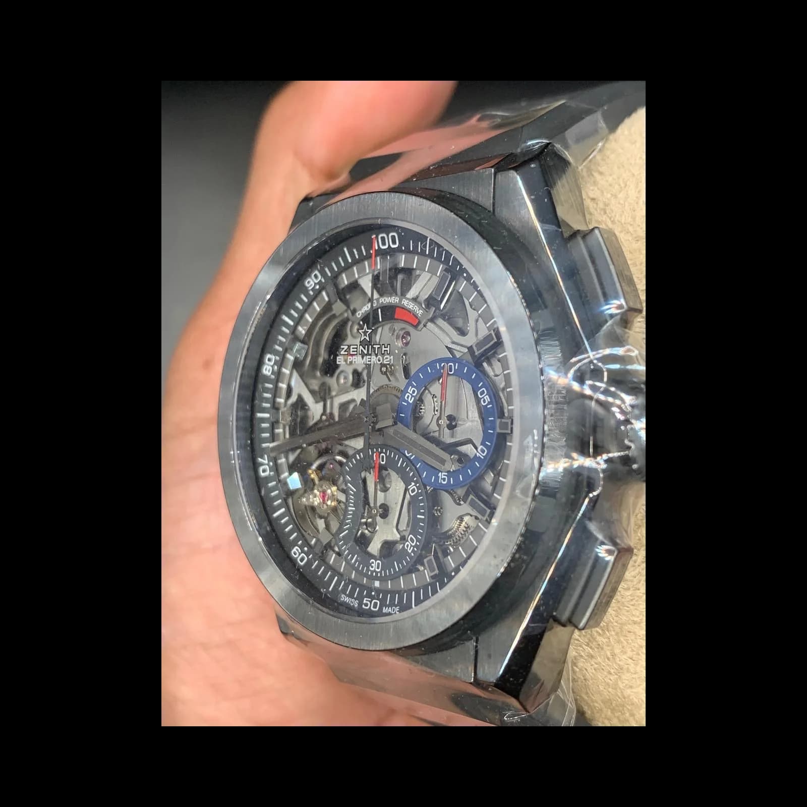 Thumb Defy El Primero 21 Black Ceramic / Skeleton / Rubber
