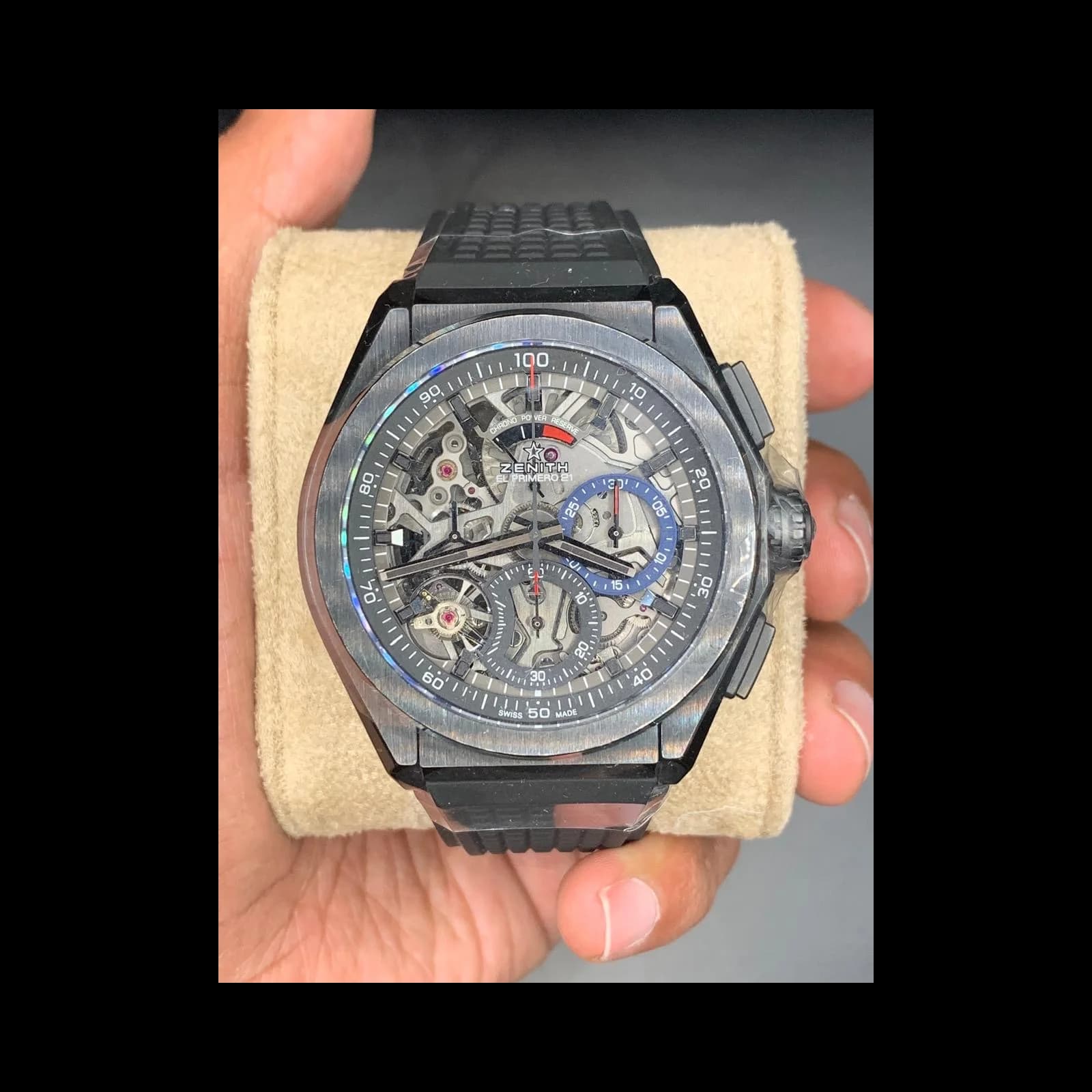 Thumb Defy El Primero 21 Black Ceramic / Skeleton / Rubber