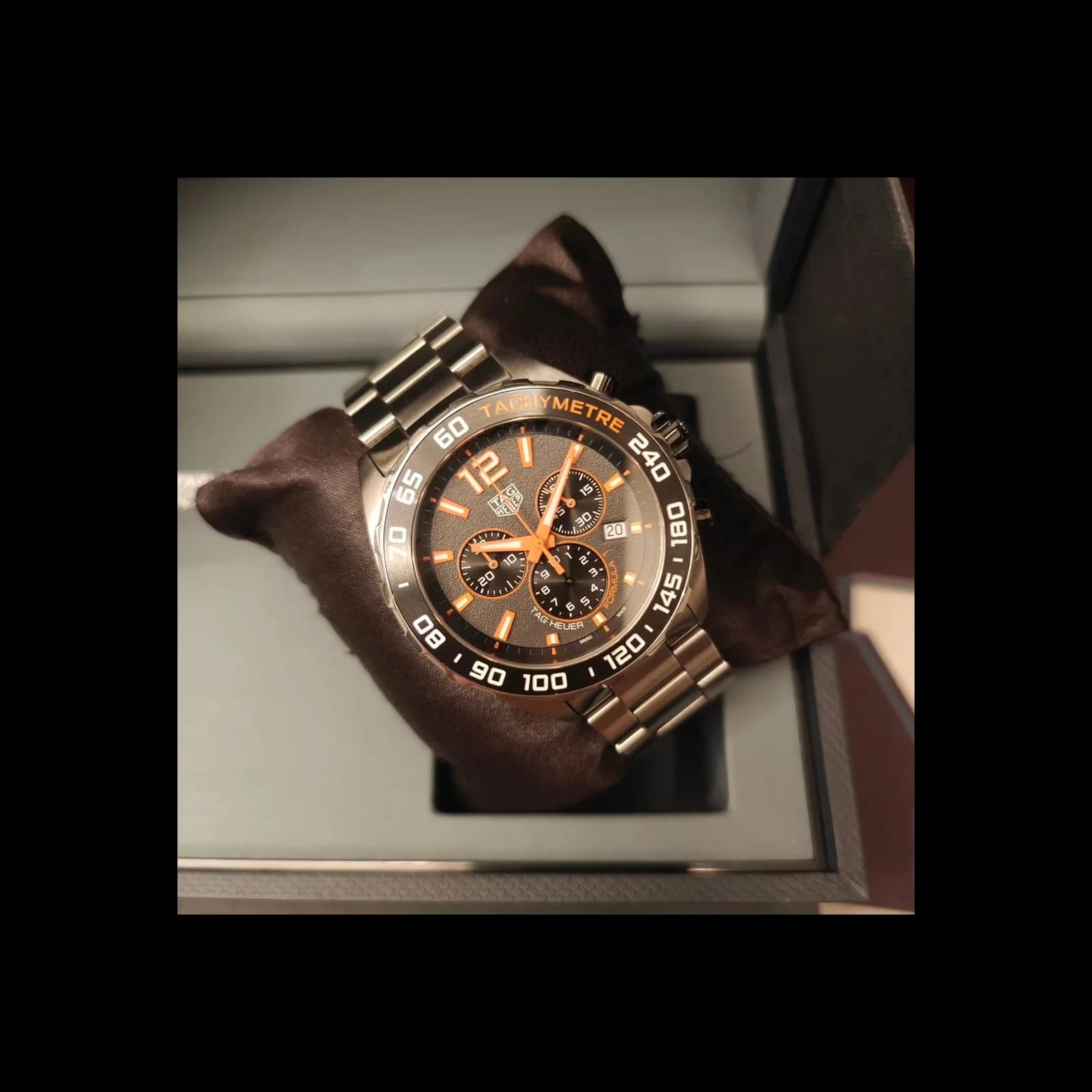 Thumb Formula 1 Chronograph Quartz Stainless Steel / Grey - Orange / Bracelet