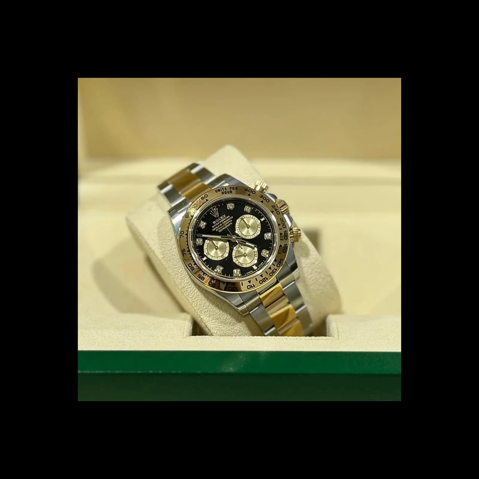 Thumb Cosmograph Daytona Stainless Steel - Yellow Gold / Black - Golden - Diamond / Oyster