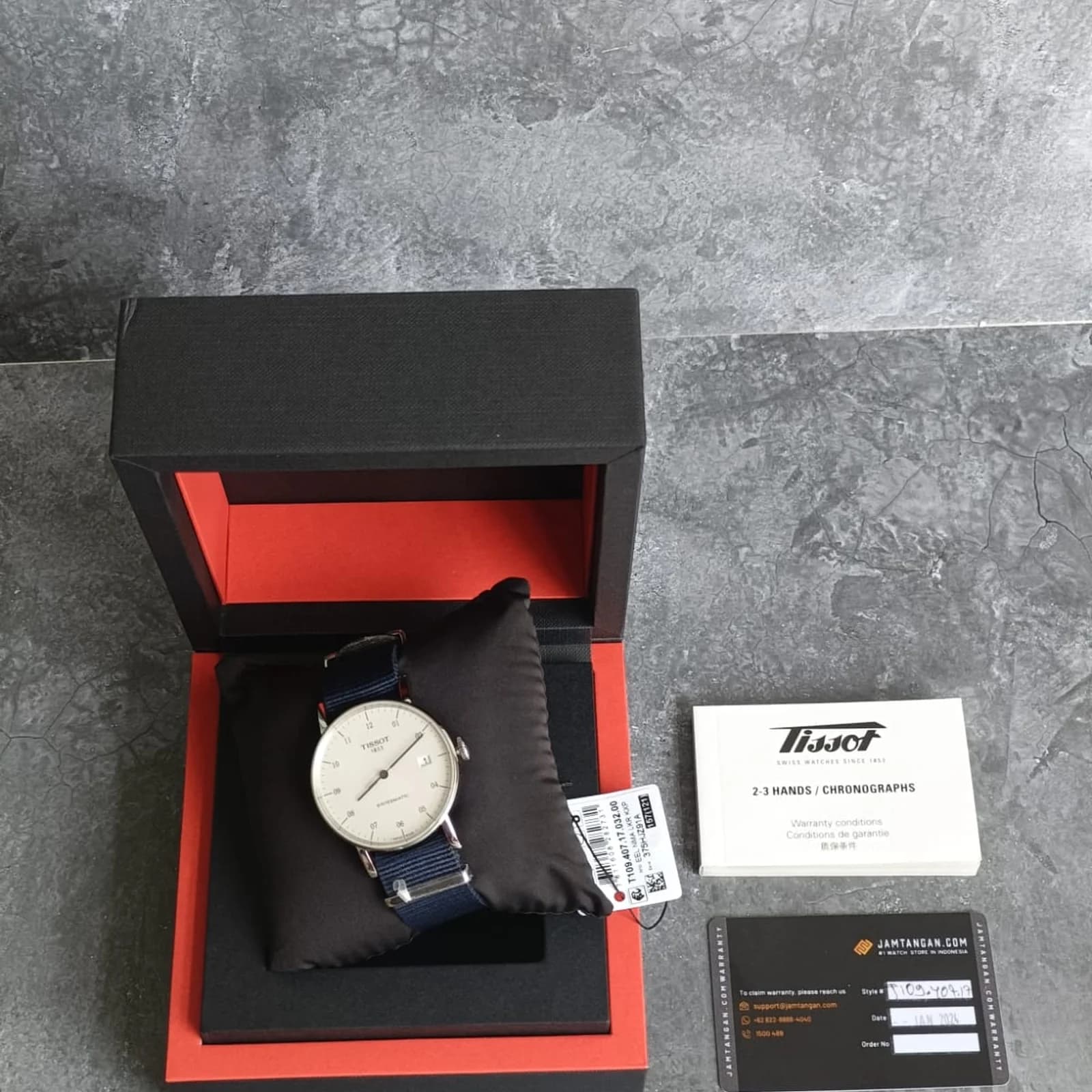 Thumb Everytime Swissmatic  Silver Dial Blue Nylon Strap