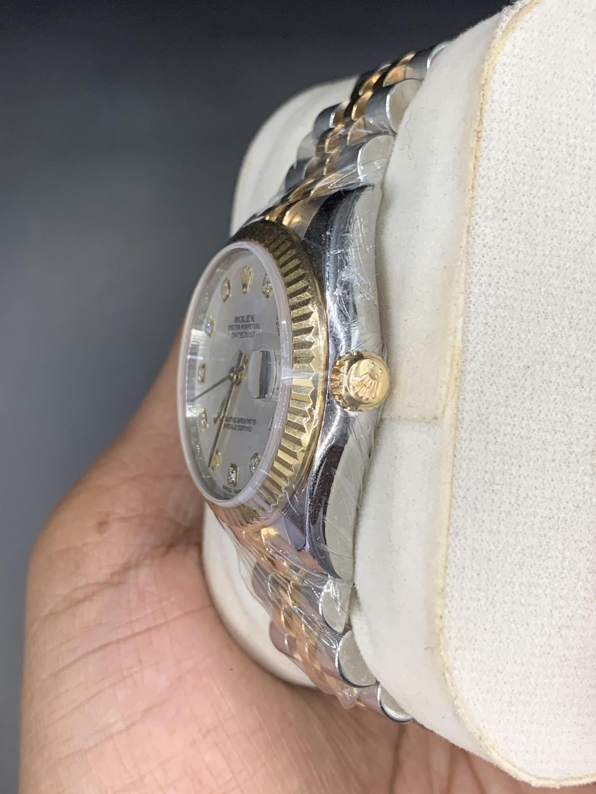 Thumb Datejust 31 Rolesor Yellow Fluted / Jubilee / Silver Diamond