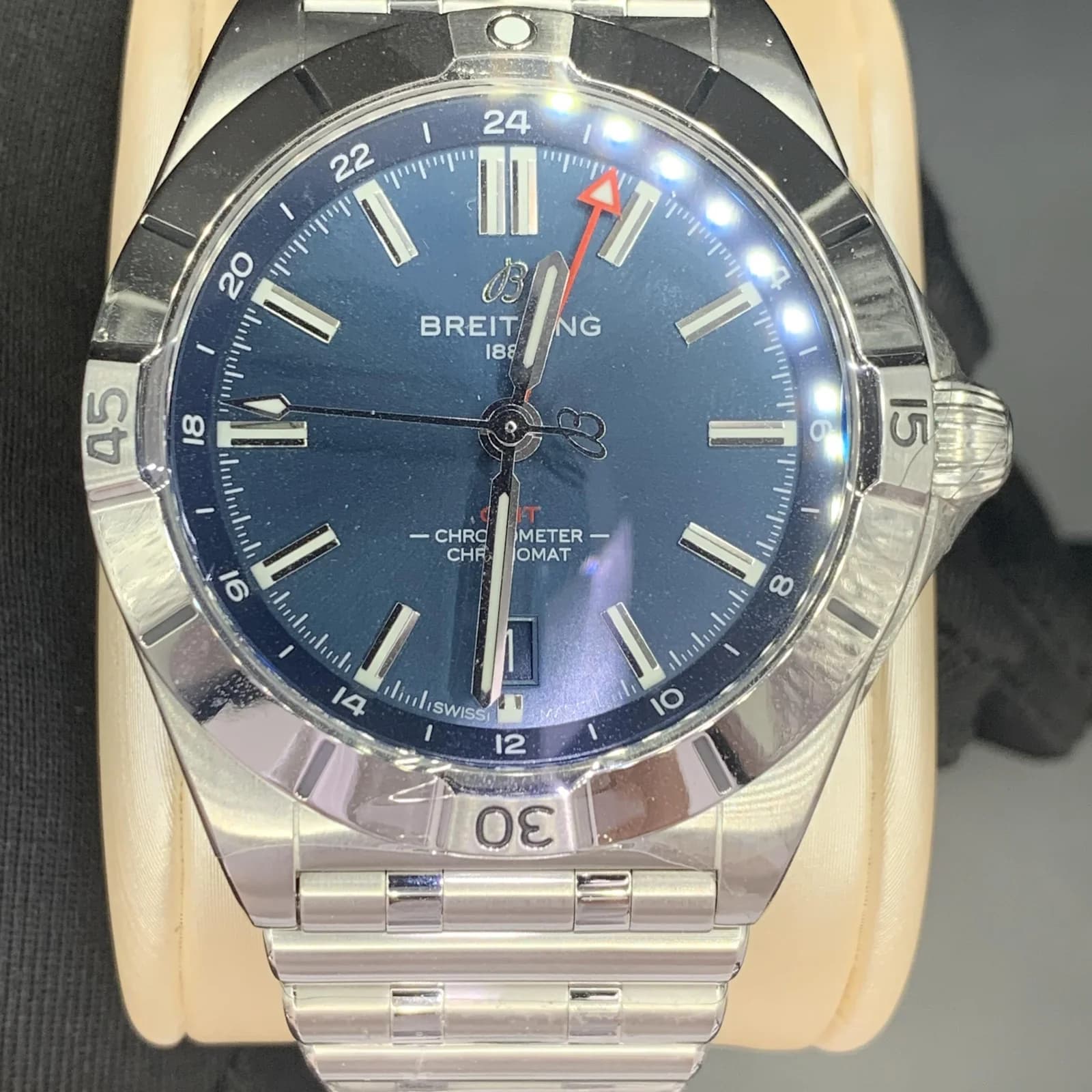 Thumb Chronomat 40 GMT Stainless Steel / Blue / Rouleaux