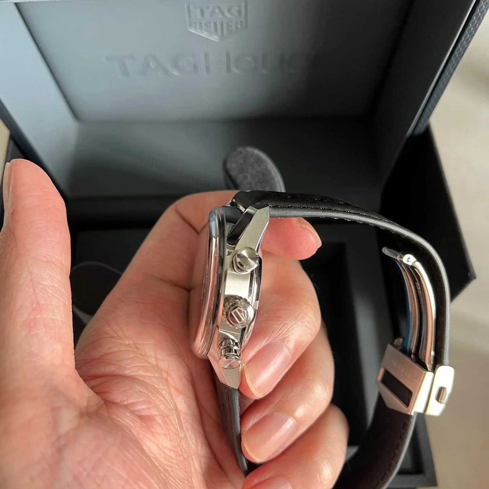 Thumb Carrera Chronograph Glass Box Stainless Steel / Black
