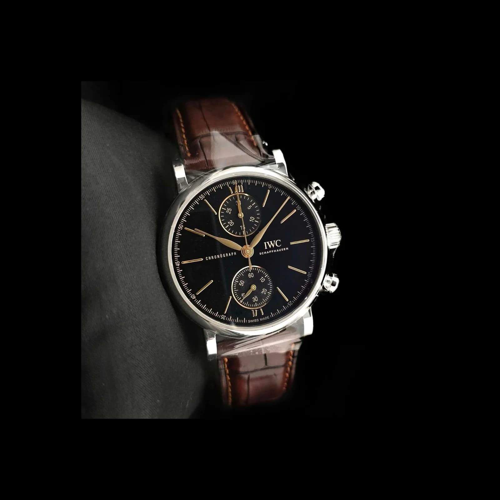 Thumb Portofino Chronograph 39 Stainless Steel / Black