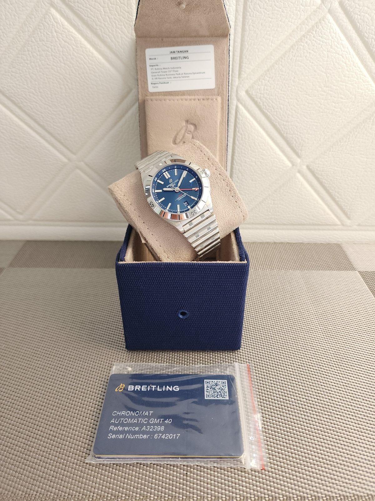 Thumb Chronomat 40 GMT Stainless Steel / Blue / Rouleaux