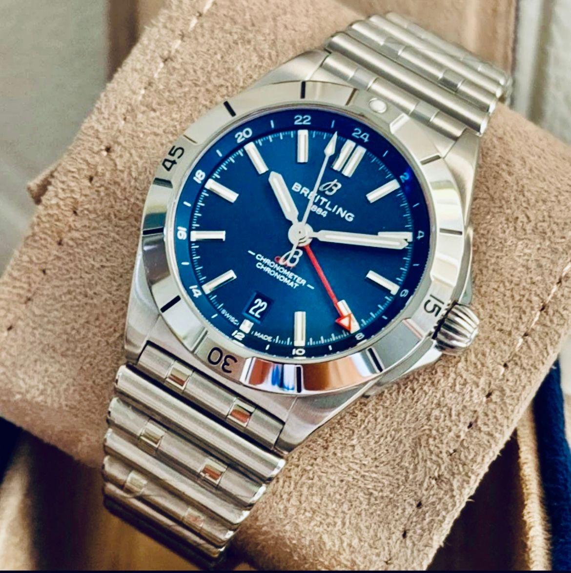 Thumb Chronomat 40 GMT Stainless Steel / Blue / Rouleaux