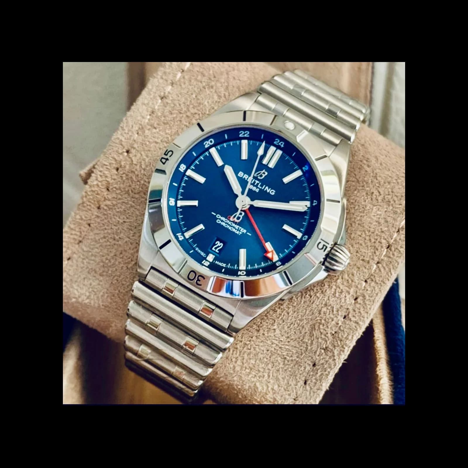 Thumb Chronomat 40 GMT Stainless Steel / Blue / Rouleaux