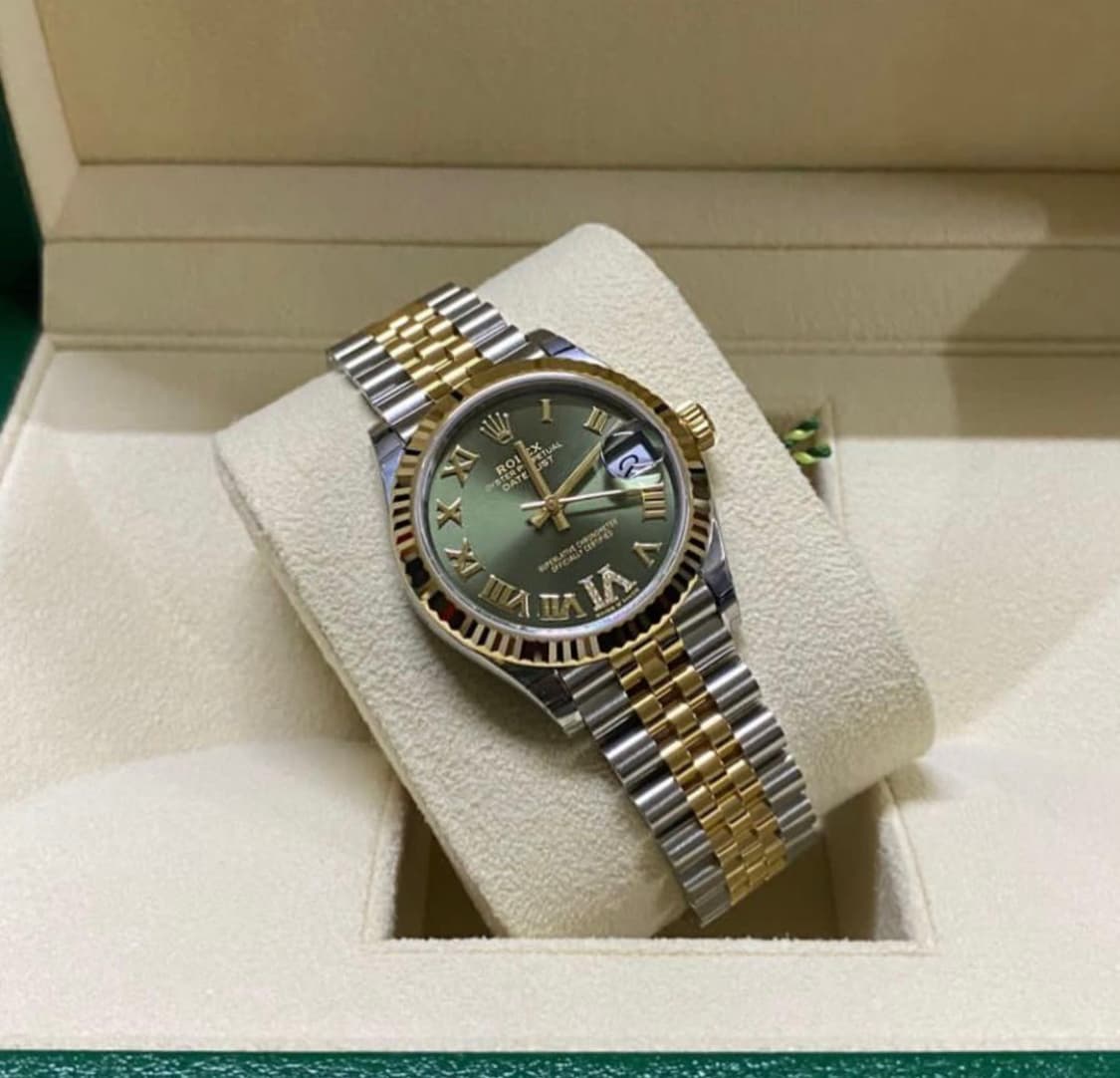 Jual Rolex Datejust 31 Stainless Steel Yellow Gold Fluted Olive  Roman Jubilee 278273-0016 Original