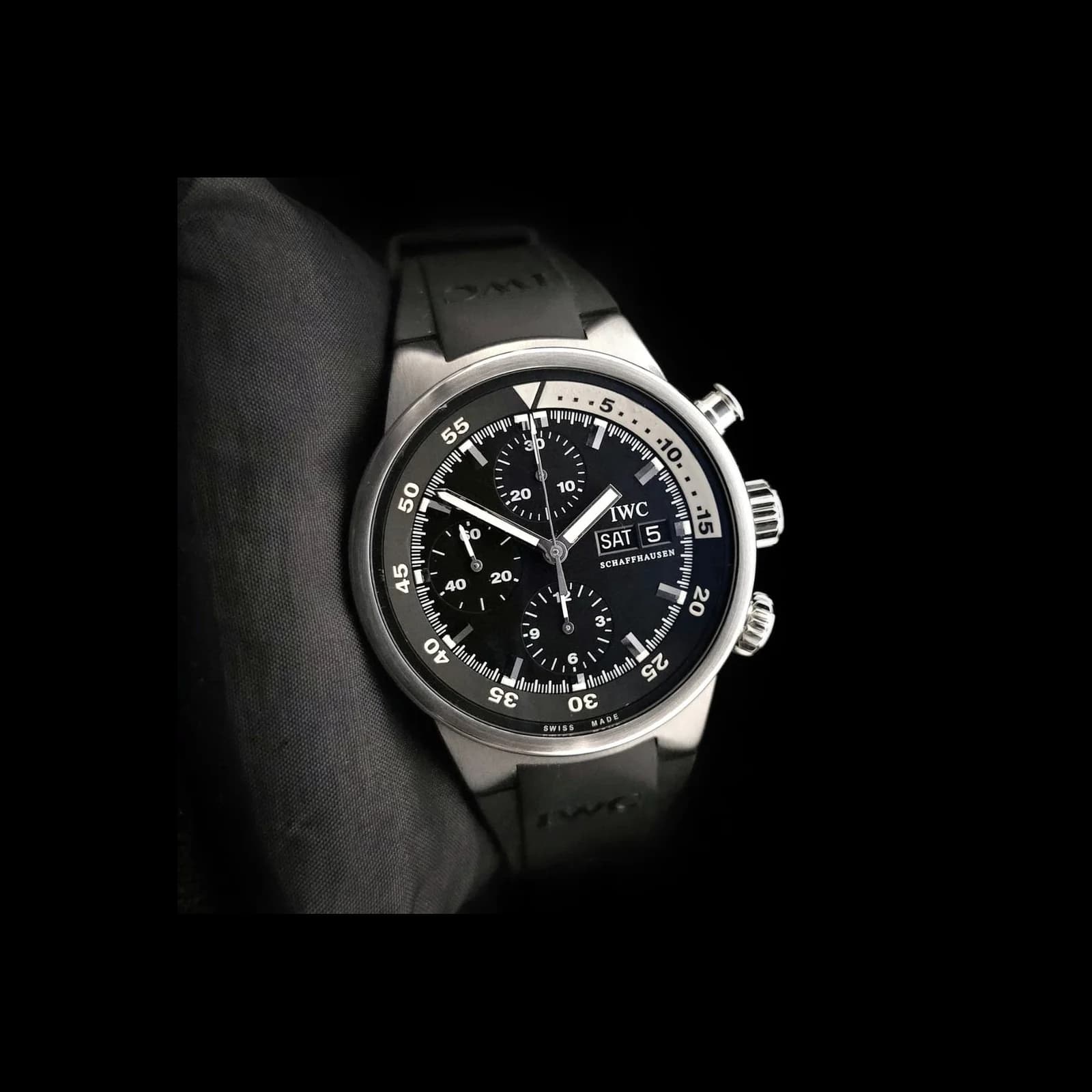 Thumb Aquatimer Chrono-Automatic Stainless Steel / Black / Bracelet