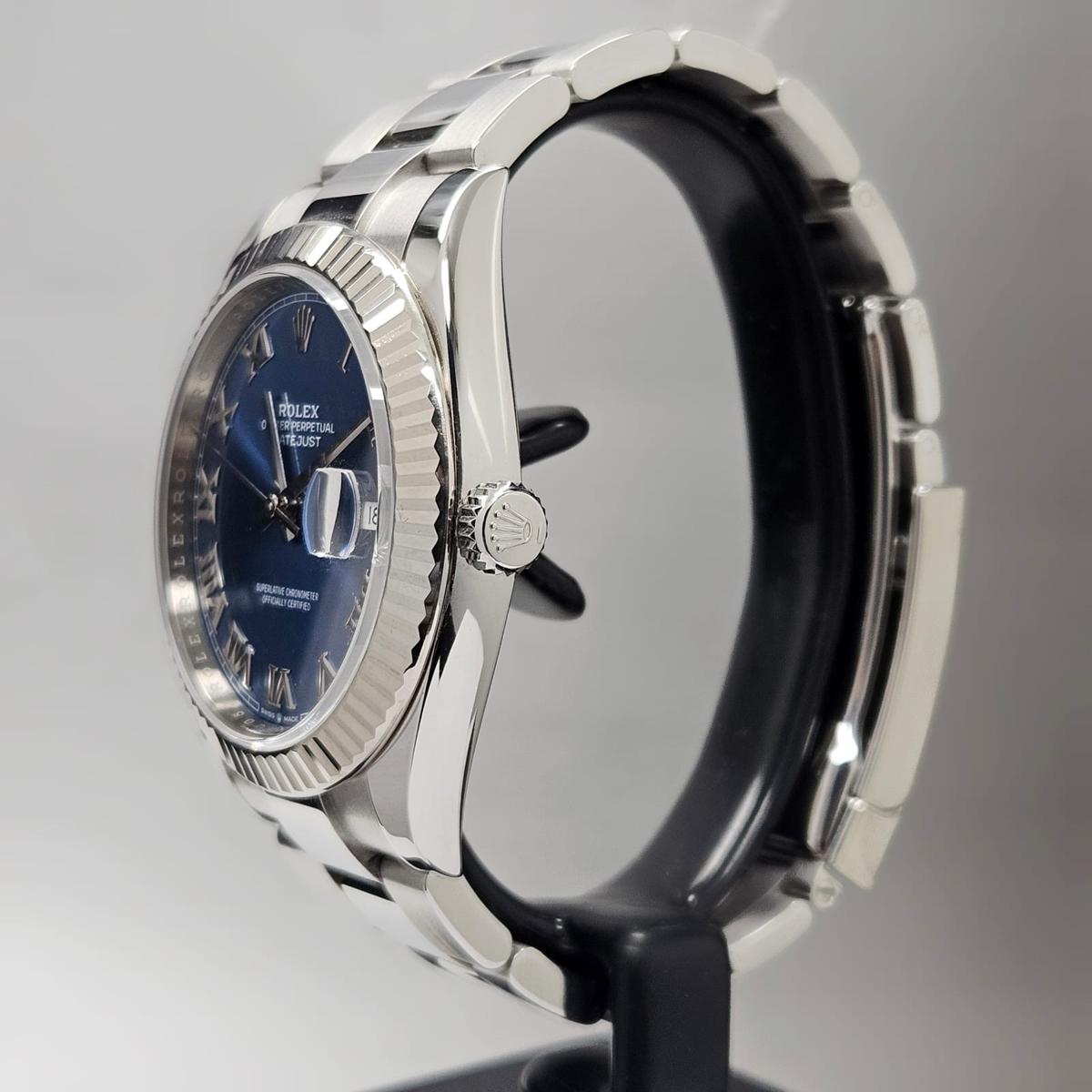 Thumb Datejust 41 Stainless Steel Fluted / Blue - Roman / Oyster