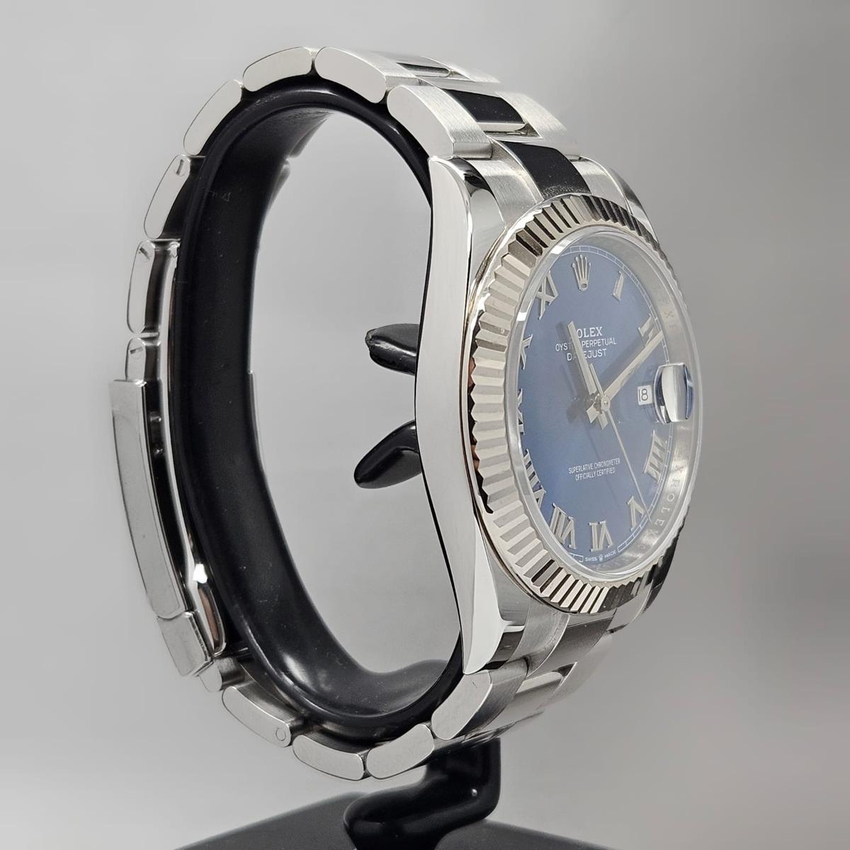 Thumb Datejust 41 Stainless Steel Fluted / Blue - Roman / Oyster