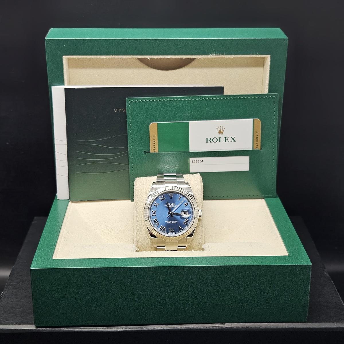 Thumb Datejust 41 Stainless Steel Fluted / Blue - Roman / Oyster
