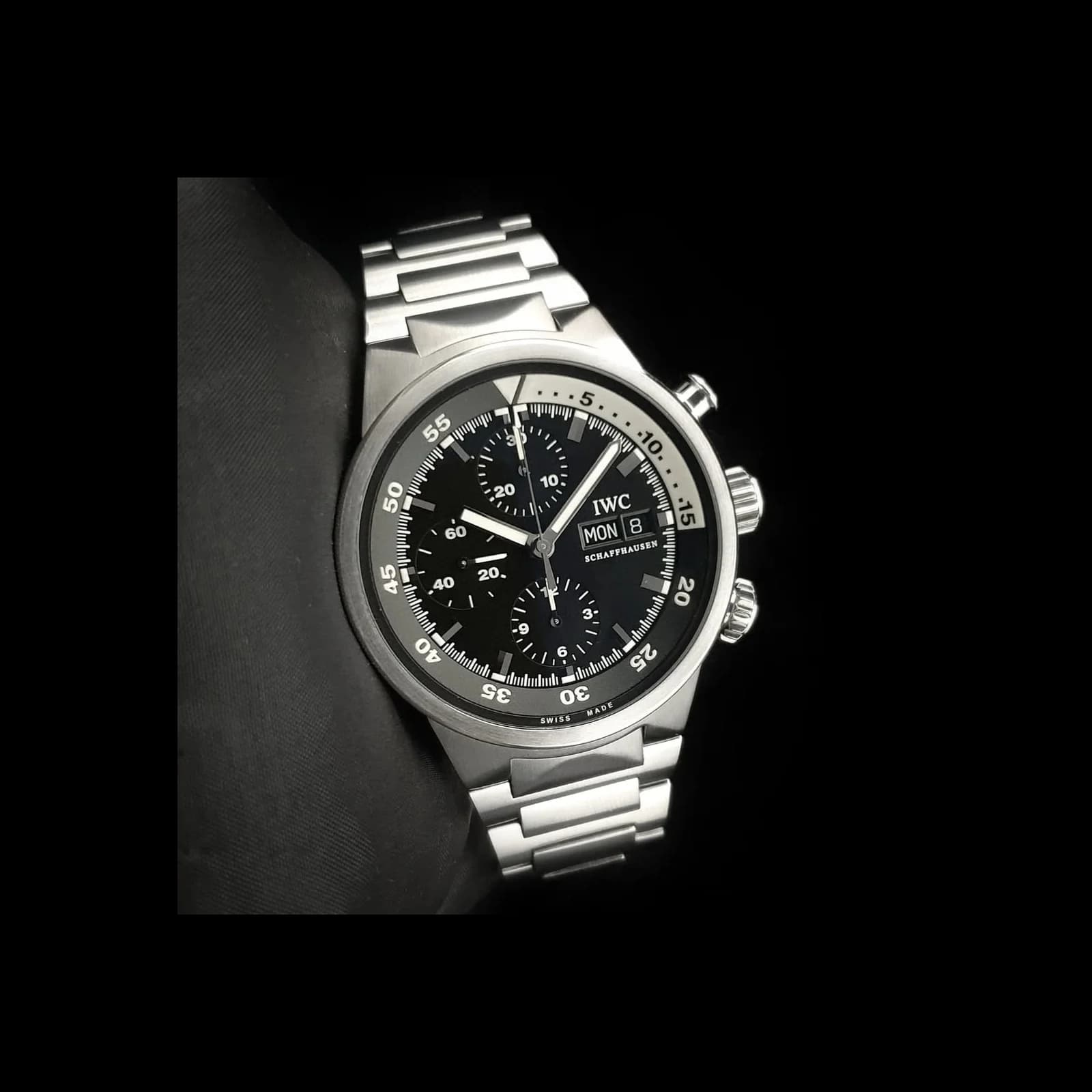 Thumb Aquatimer Chrono-Automatic Stainless Steel / Black / Bracelet