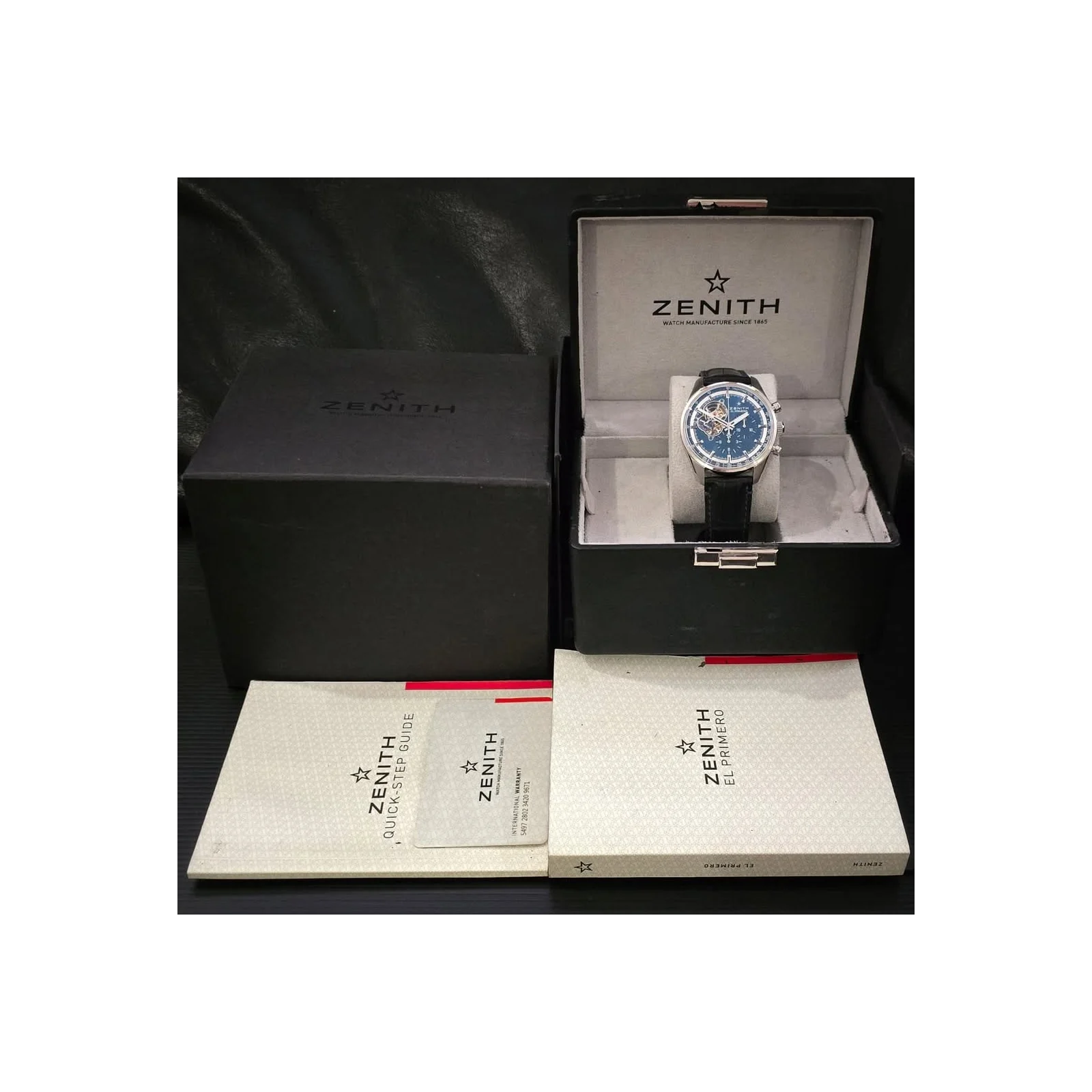 Thumb El Primero Chronomaster Open Stainless Steel / Blue / Alligator