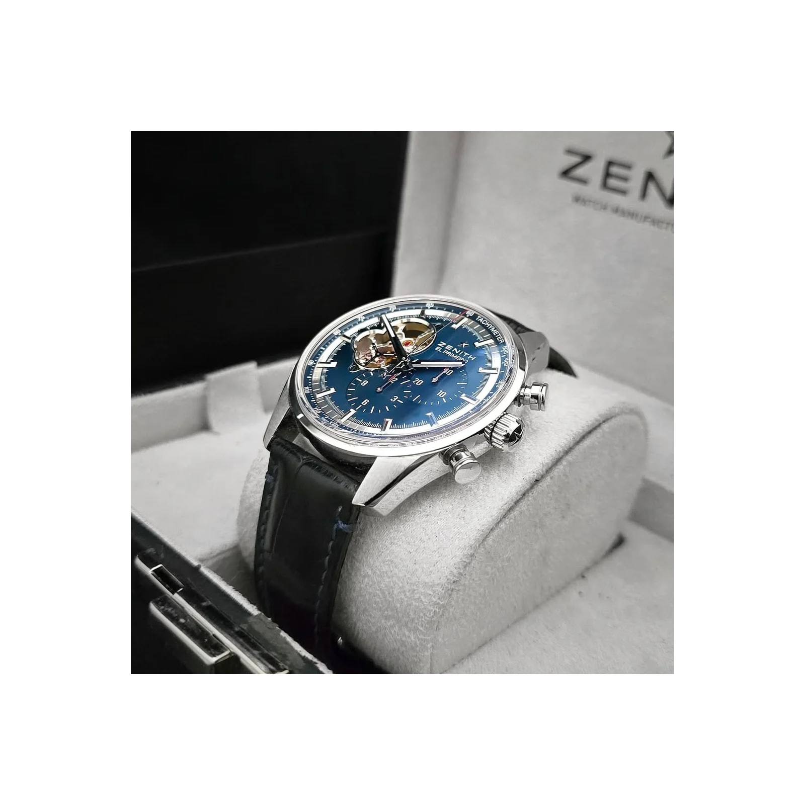 Thumb El Primero Chronomaster Open Stainless Steel / Blue / Alligator