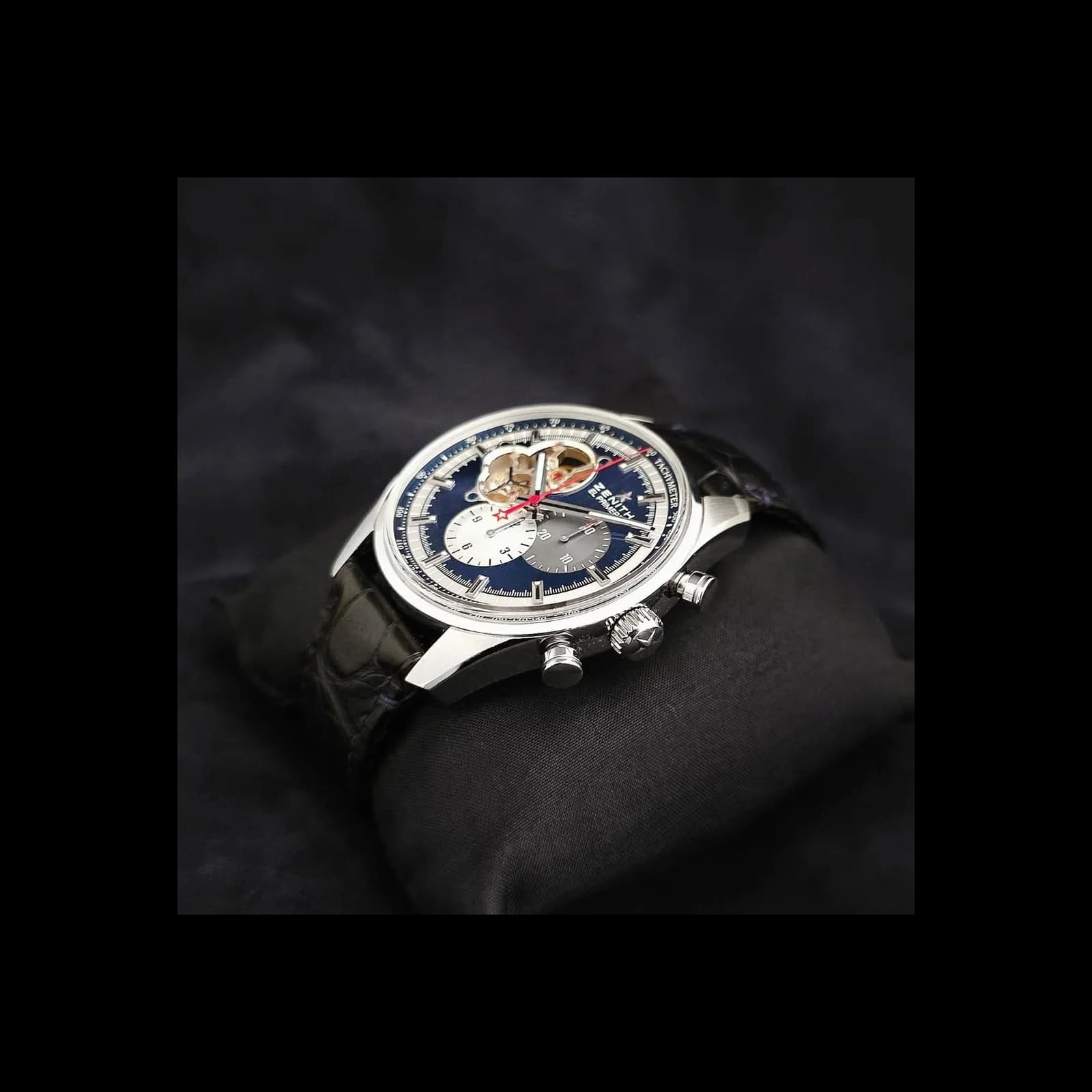 Thumb El Primero Chronomaster Open Stainless Steel / Blue 1969 / Alligator