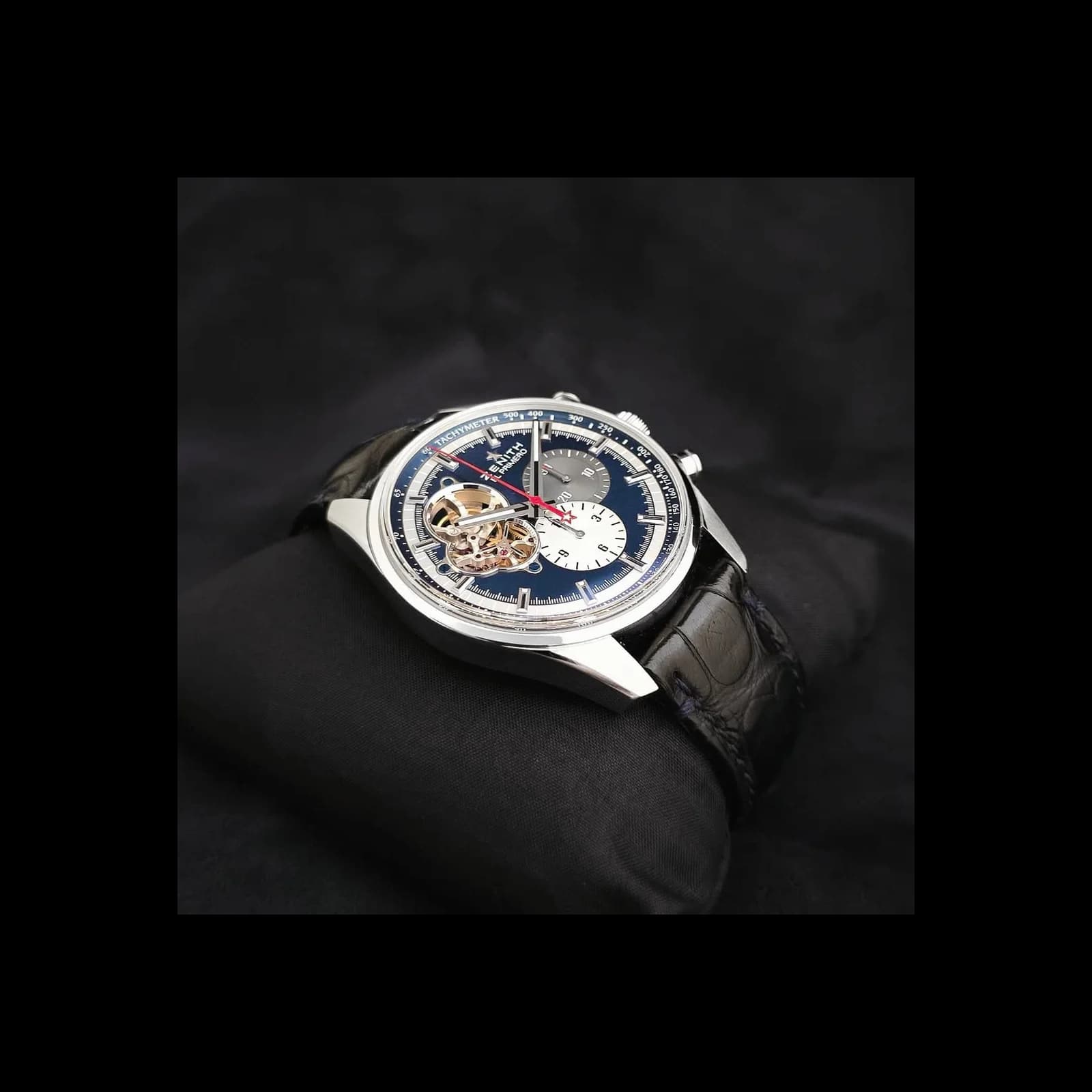 Thumb El Primero Chronomaster Open Stainless Steel / Blue 1969 / Alligator