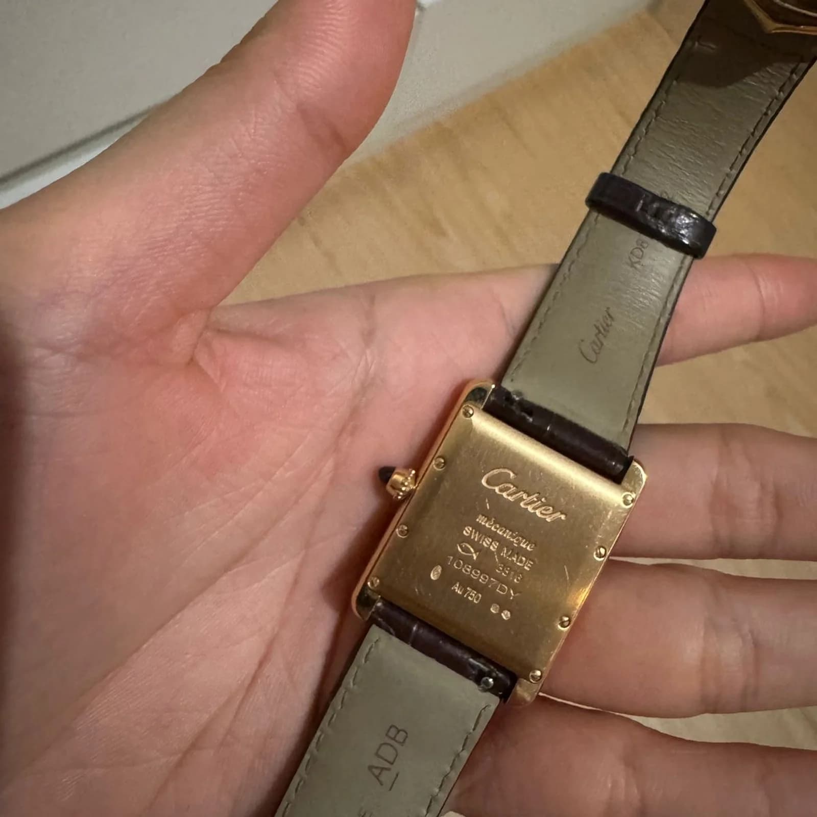 Thumb Tank Louis Cartier Large Manual Rose Gold / Silver