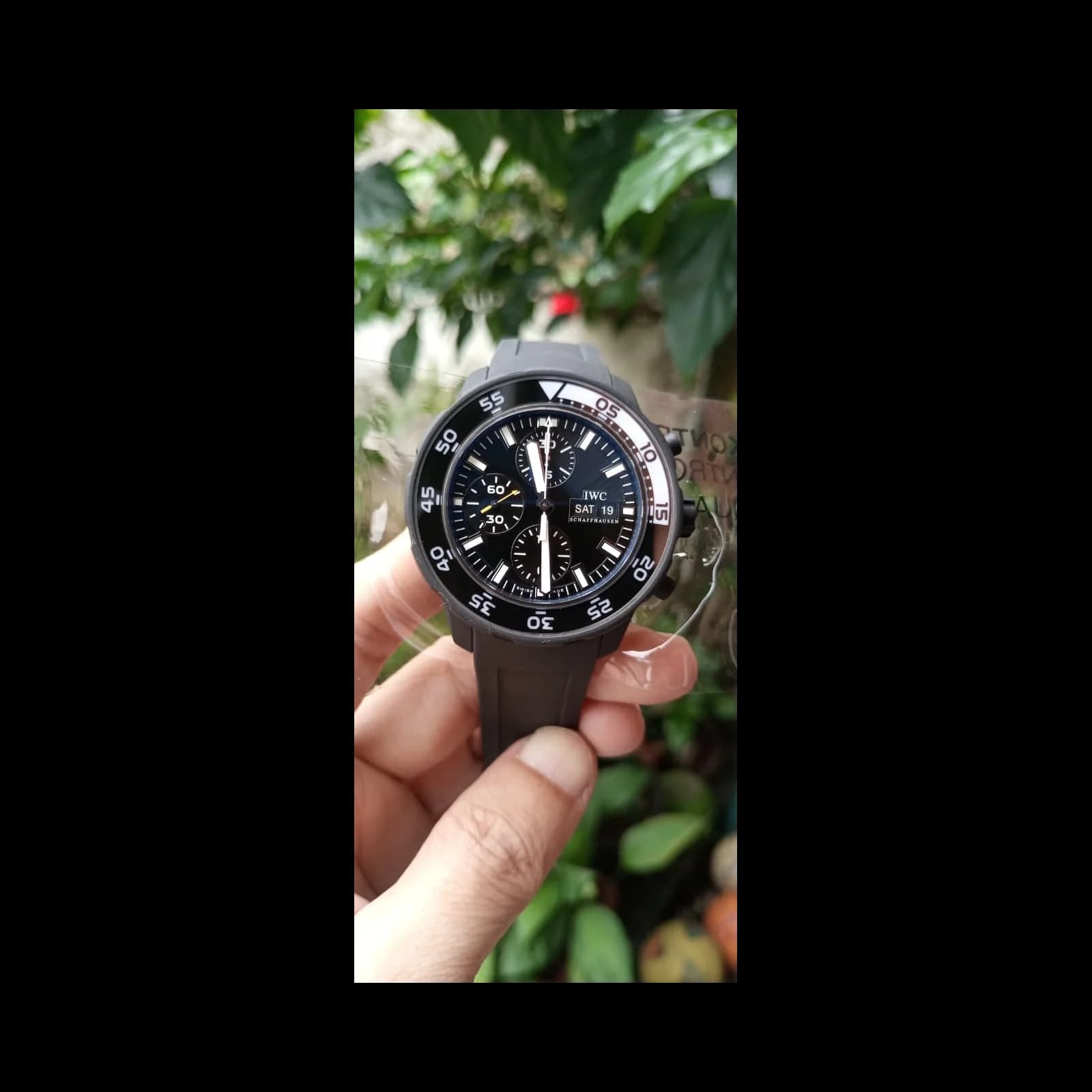 Thumb Aquatimer Chronograph Stainless Steel / Black / Rubber / Galapagos Islands