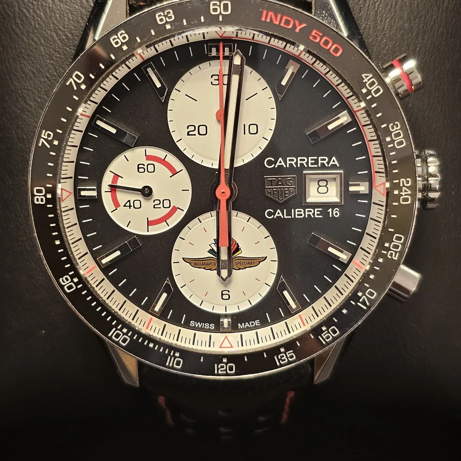 Thumb Carrera Calibre 16 41 Stainless Steel / Black Retro / Indy 500