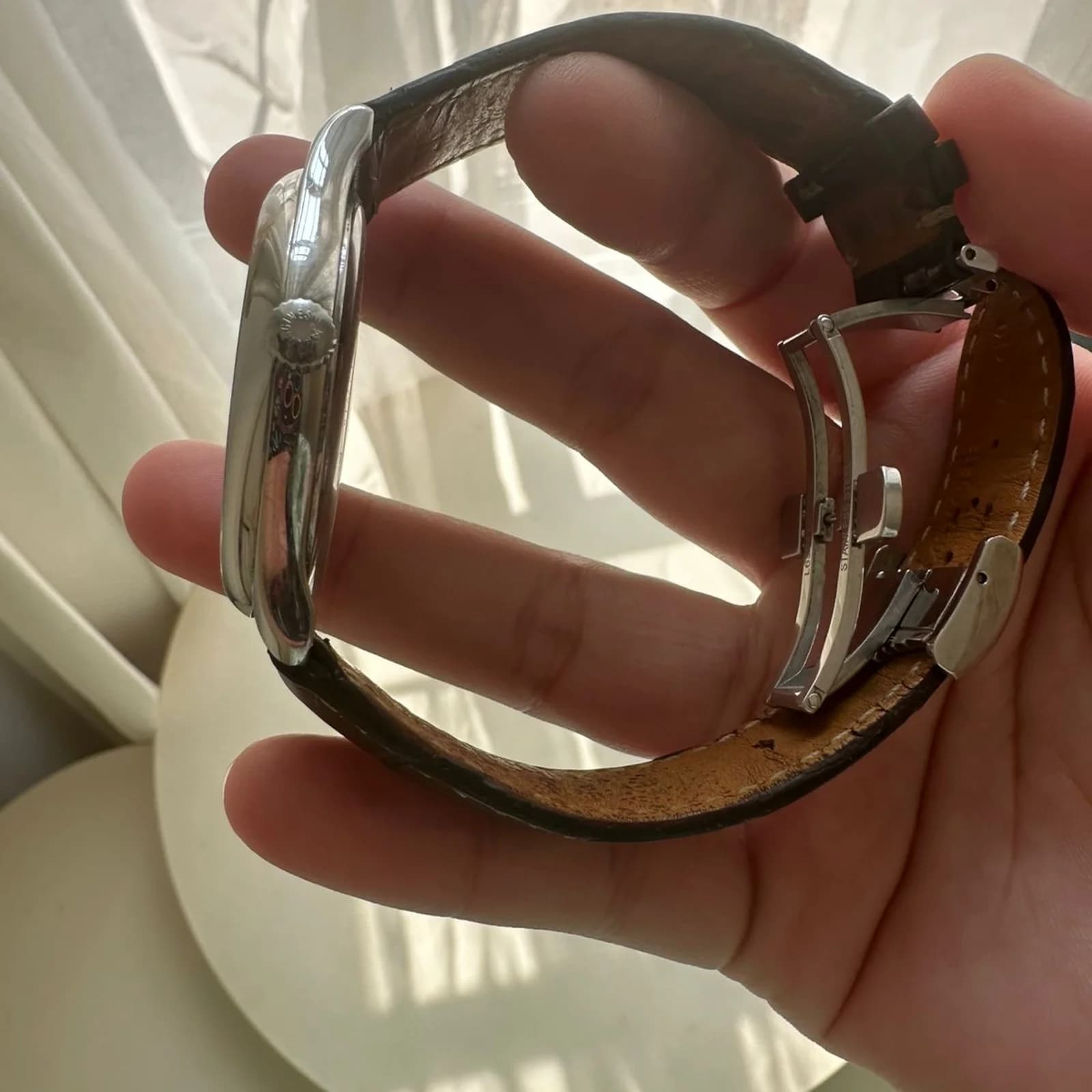 Thumb Master Collection 40 Date Stainless Steel / Silver-Arabic / Alligator