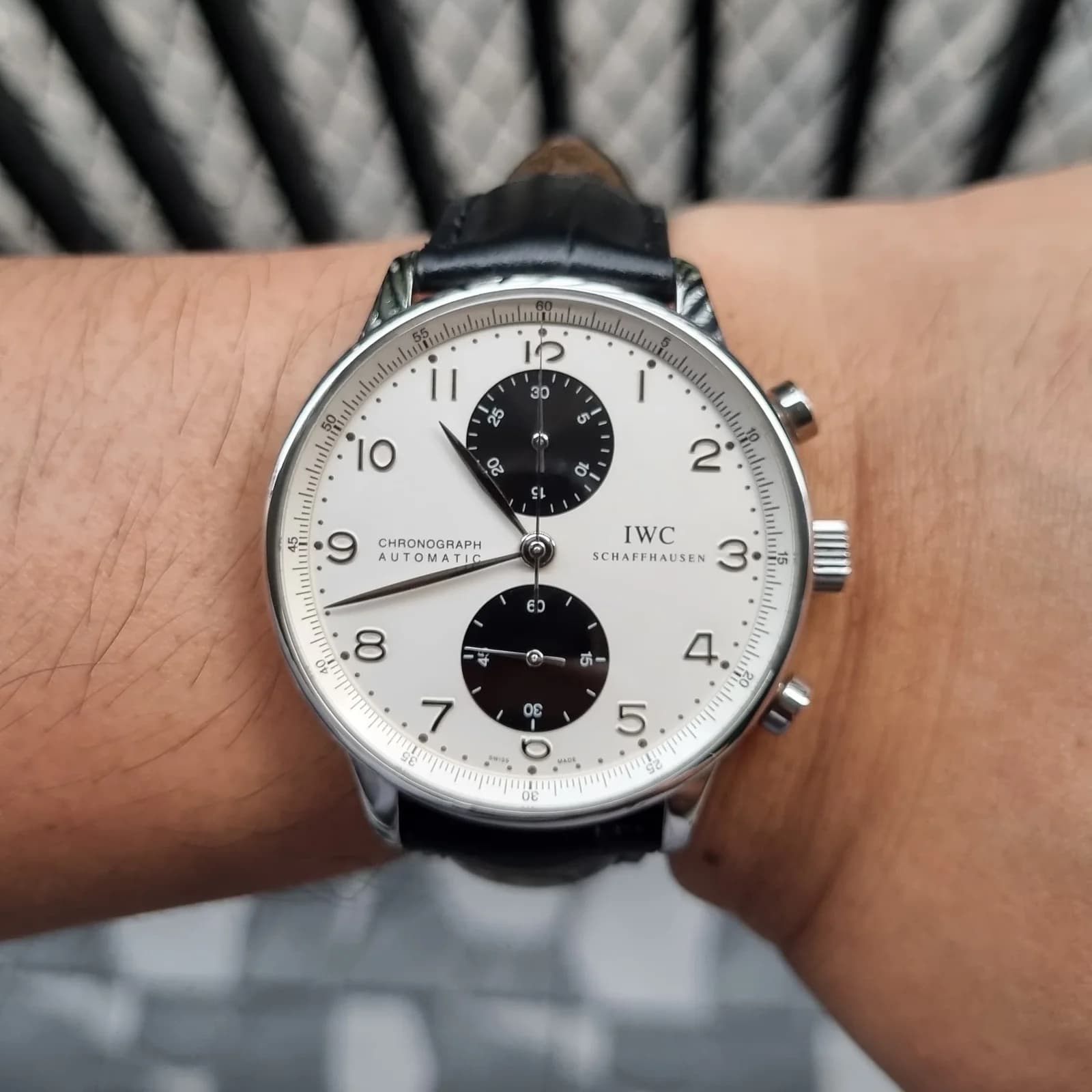 Thumb Portuguese Chrono-Automatic Stainless Steel / Panda