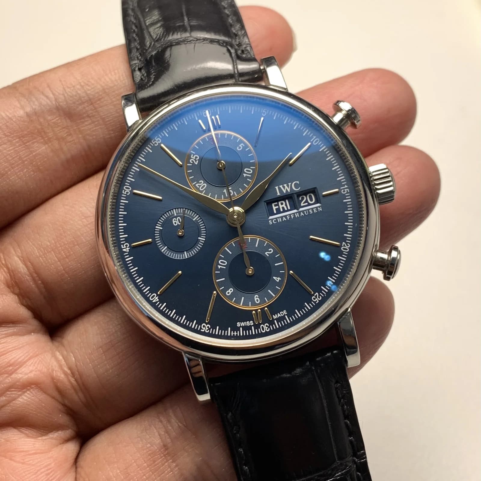 Thumb Portofino Chronograph Stainless Steel / Blue