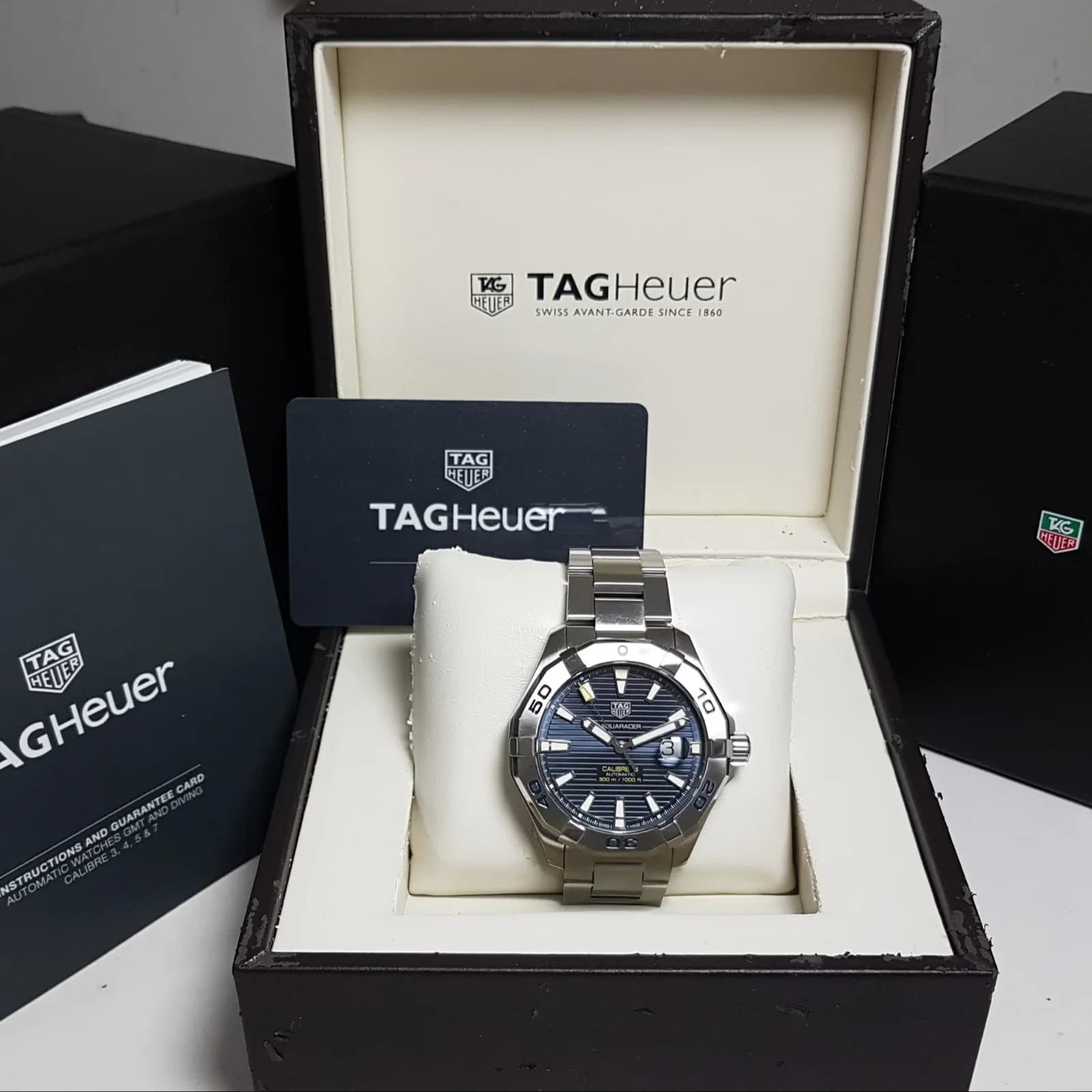 Thumb Aquracer 300M Calibre 5 43 Stainless Steel / Blue / Bracelet