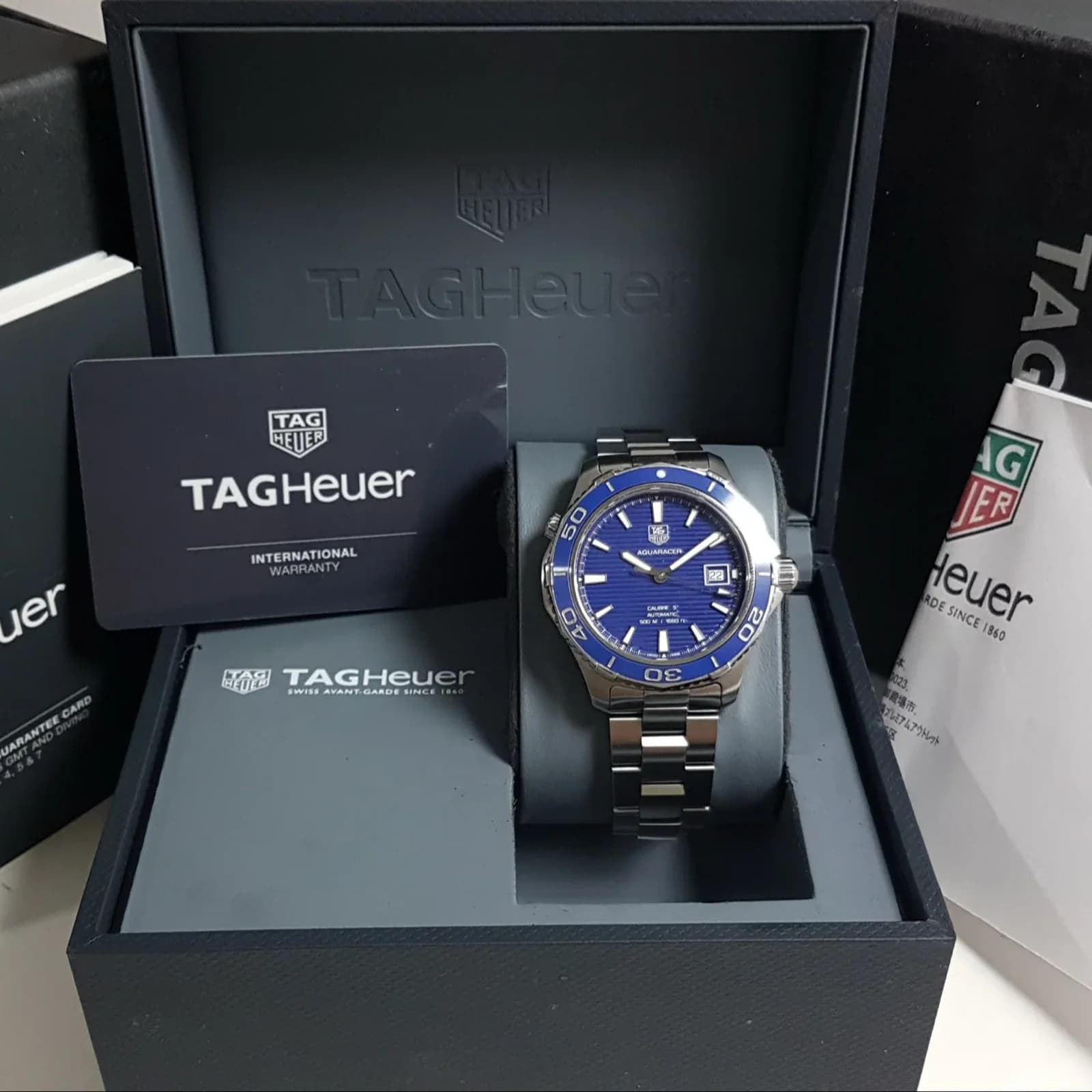 Thumb Aquaracer 500M Calibre 5 41 Stainless Steel / Blue / Bracelet