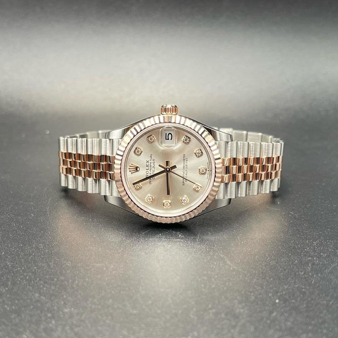 Thumb Datejust 31 Stainless Steel/ Rose Gold / Fluted / Silver - Diamond / Jubilee
