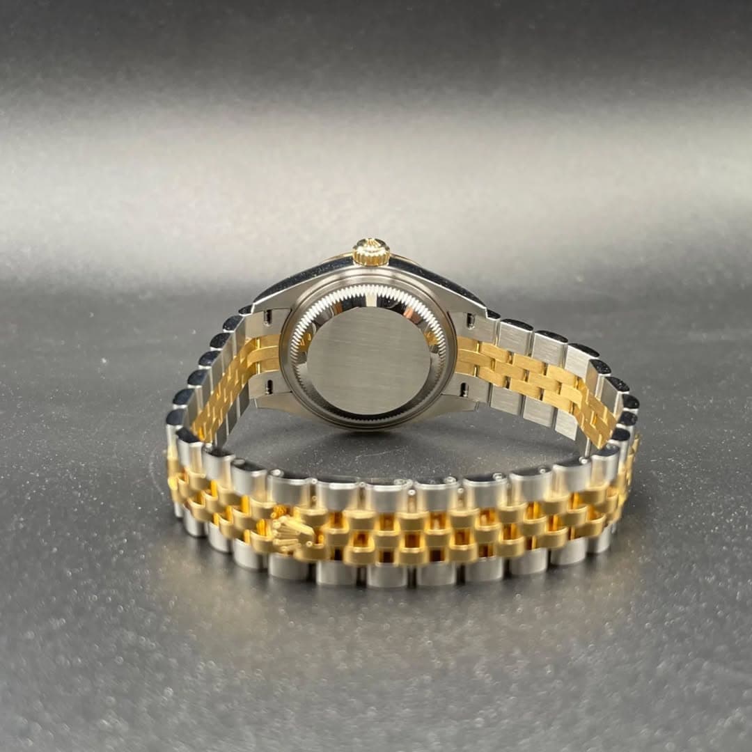 Thumb Lady-Datejust 28 Rolesor Yellow Fluted / Jubilee / Silver Roman