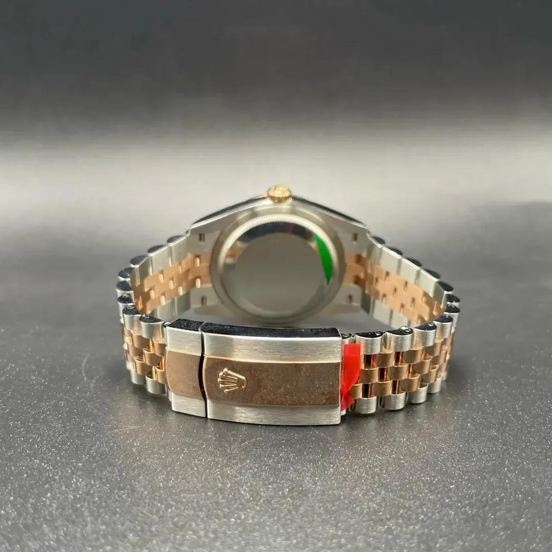 Thumb Datejust 36 Stainless Steel / Everose / Fluted / Slate - Roman / Jubilee