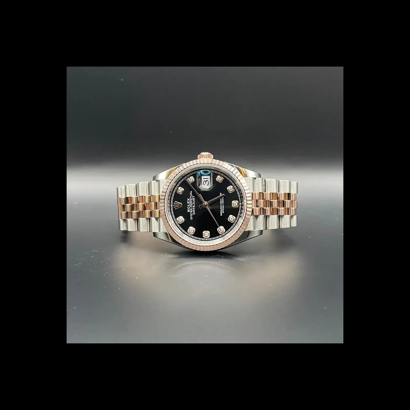 Thumb Datejust 36 Stainless Steel / Everose / Fluted / Black Diamond / Jubilee