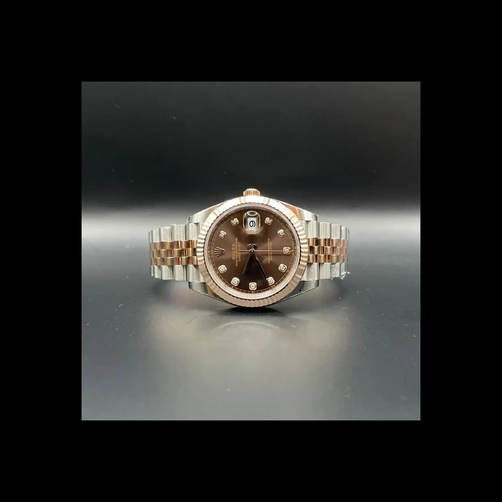Thumb Datejust 41 Rolesor Everose Fluted / Jubilee / Chocolate - Diamond