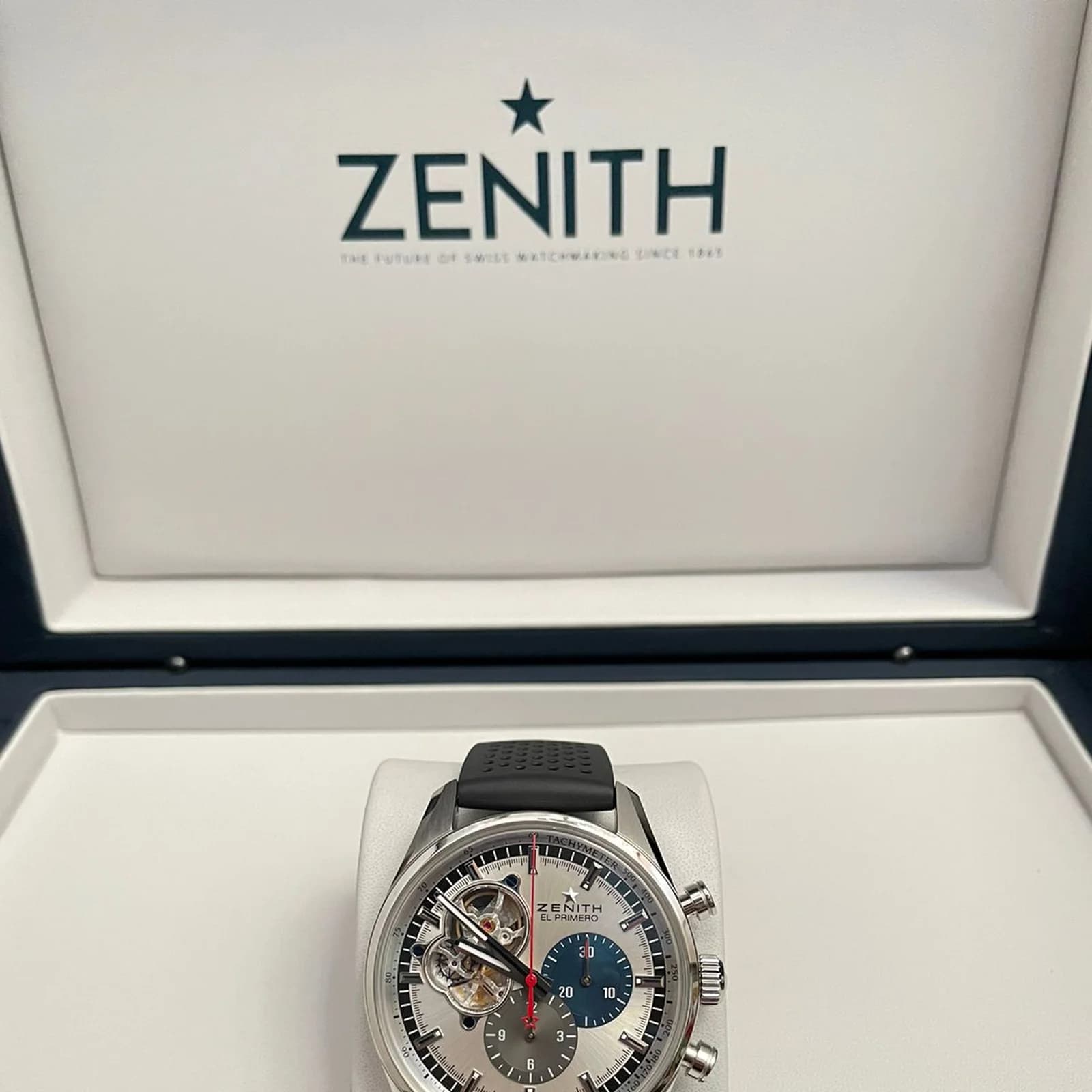 Thumb El Primero Chronomaster Open Stainless Steel / Silver 1969 / Rubber