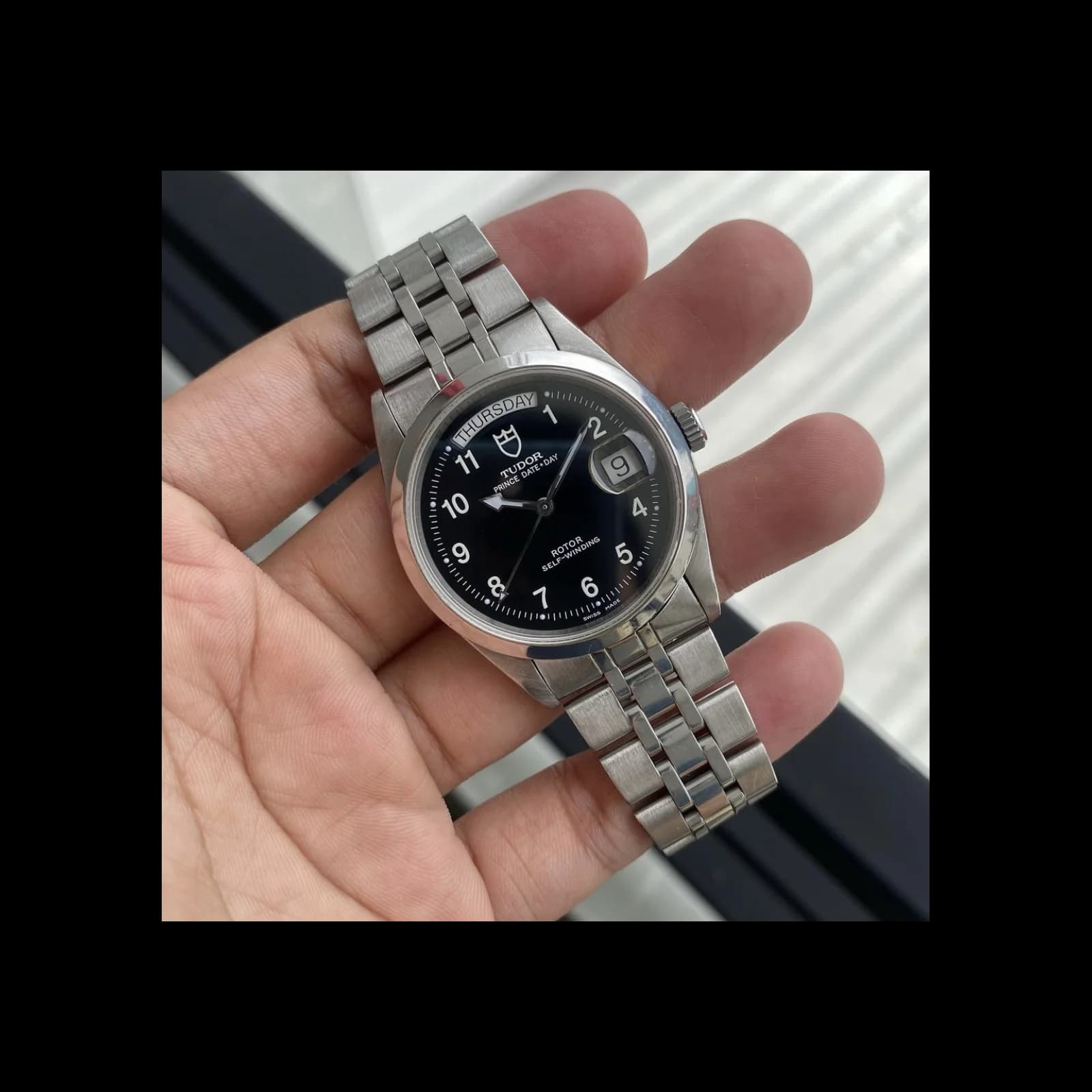 Thumb Prince Day-Date 36 Steel / Black - Arabic