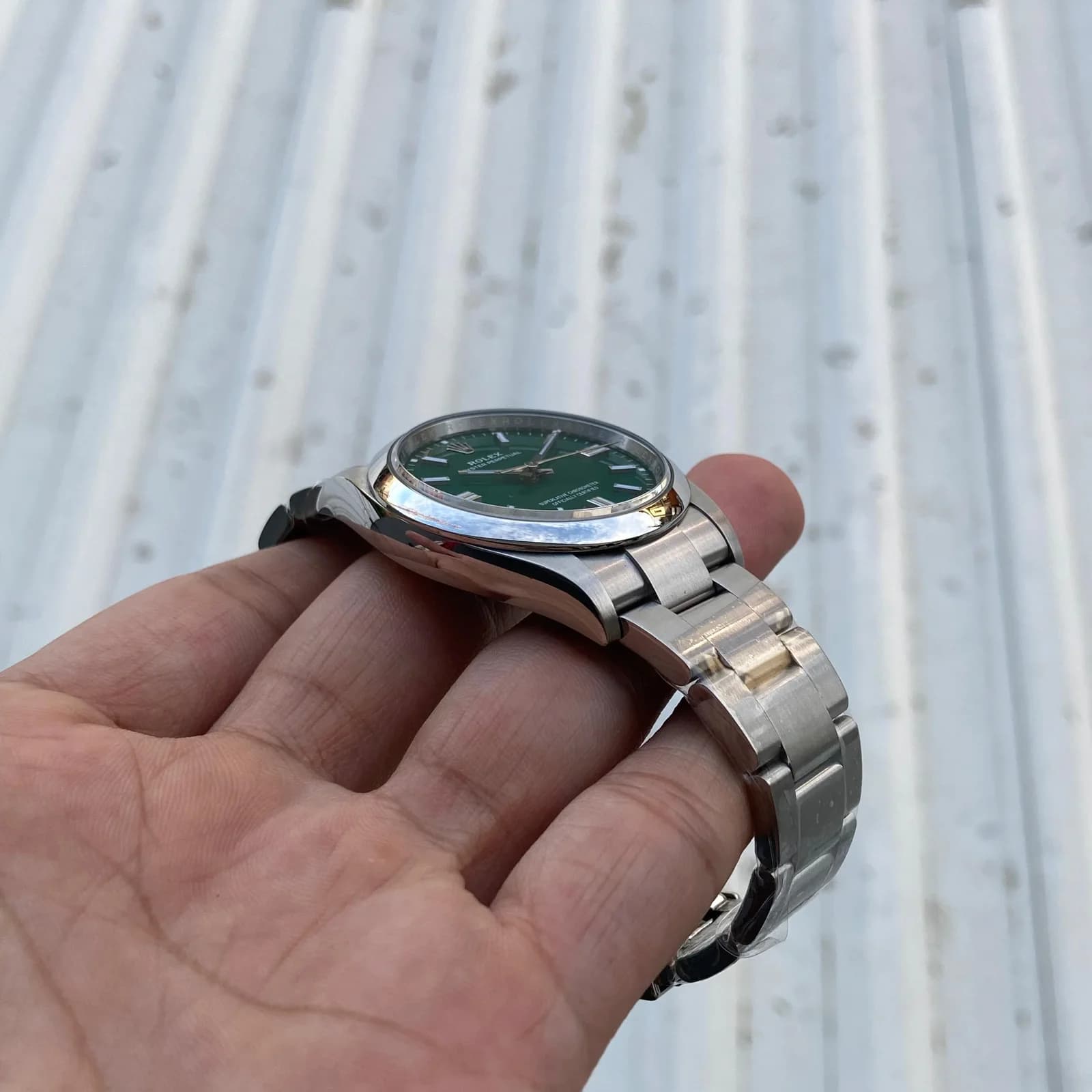Thumb Oyster Perpetual 36 Stainless Steel / Green