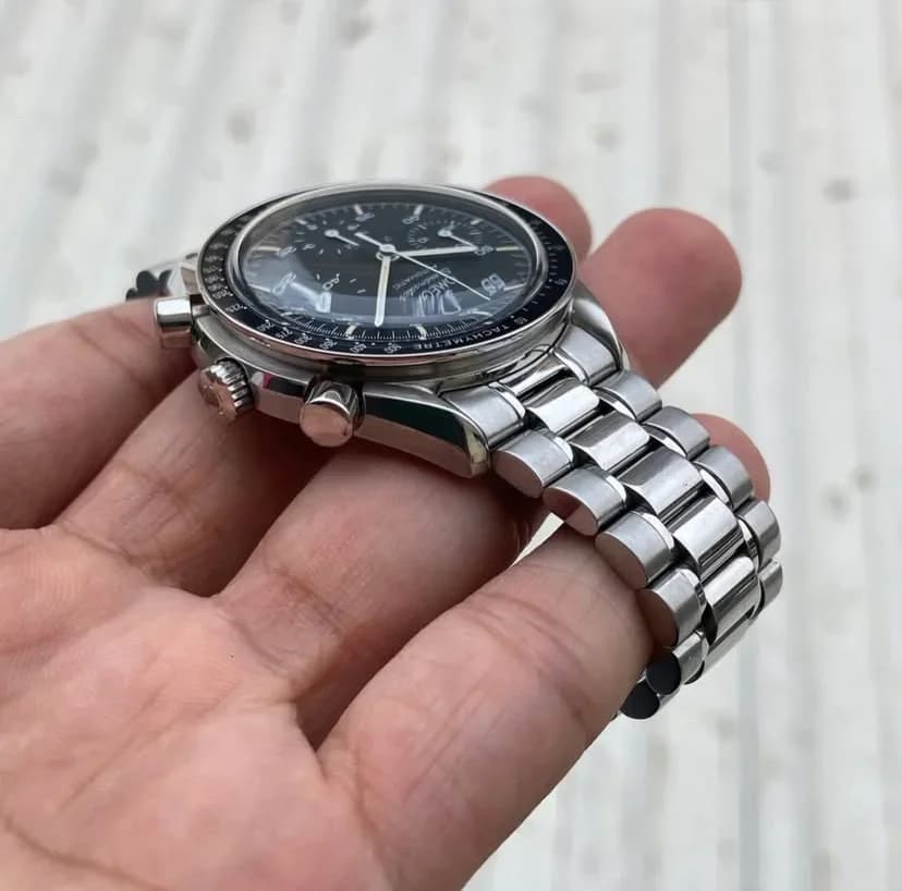 Thumb Speedmaster Reduced Stainless Steel Black Automatic