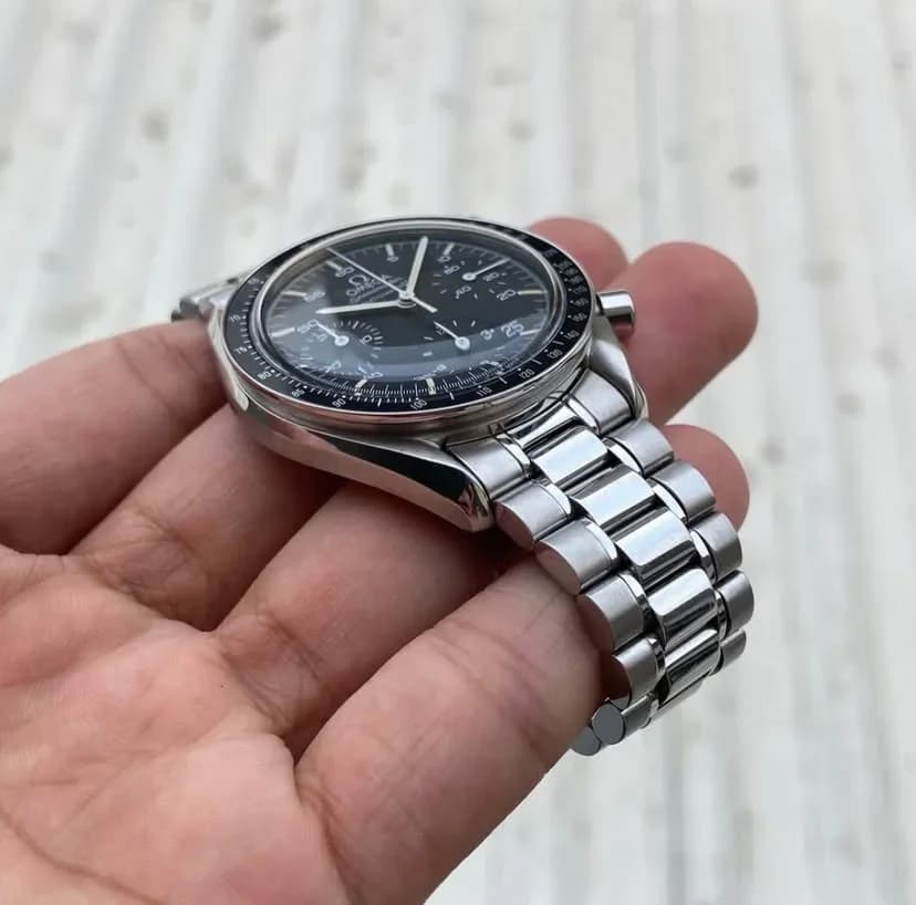 Thumb Speedmaster Reduced Stainless Steel Black Automatic
