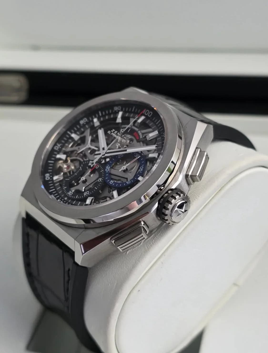 Thumb Defy El Primero 21 Titanium / Skeleton / Alligator